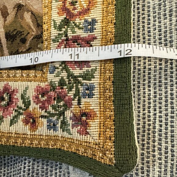 French style VTG Tapestry Wall Hanging Cottagecore Country Cottage Dog Horse - Picture 5 of 6